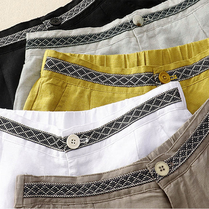 Buddha Stones Damenhose, einfarbig, mit Knopfleiste vorne, elastischem Rücken und Taschen - image 34