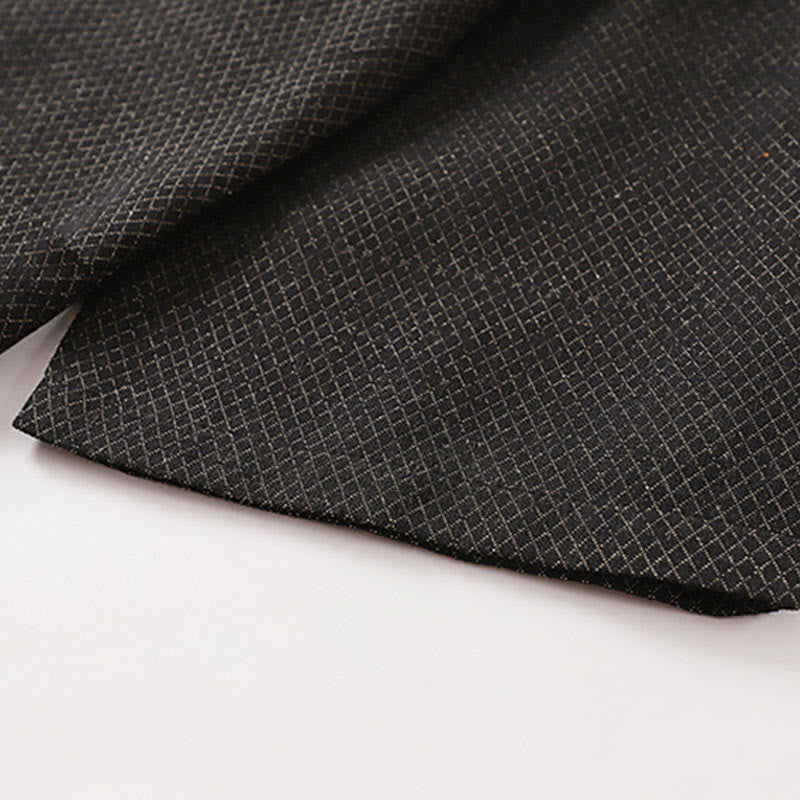 Buddha Stones Lässiger, minimalistischer Kimono für Herren aus einfarbigem Baumwoll-Leinen-Mischgewebe mit Kordelzug und Taschen für den Herbst - image 7