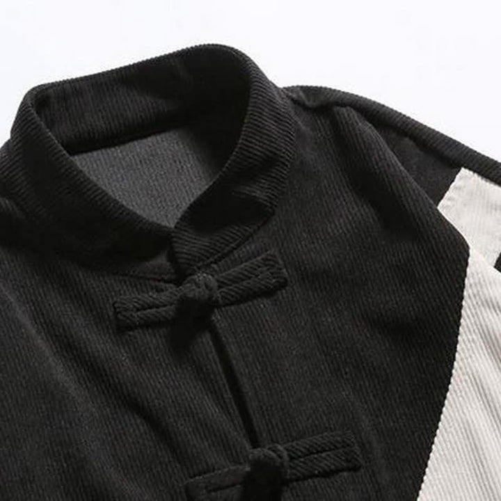 Buddha Stones Lässige Herrenjacke im Tang-Stil mit Froschknopfleiste und geometrischem Muster für Herbst und Winter - image 17