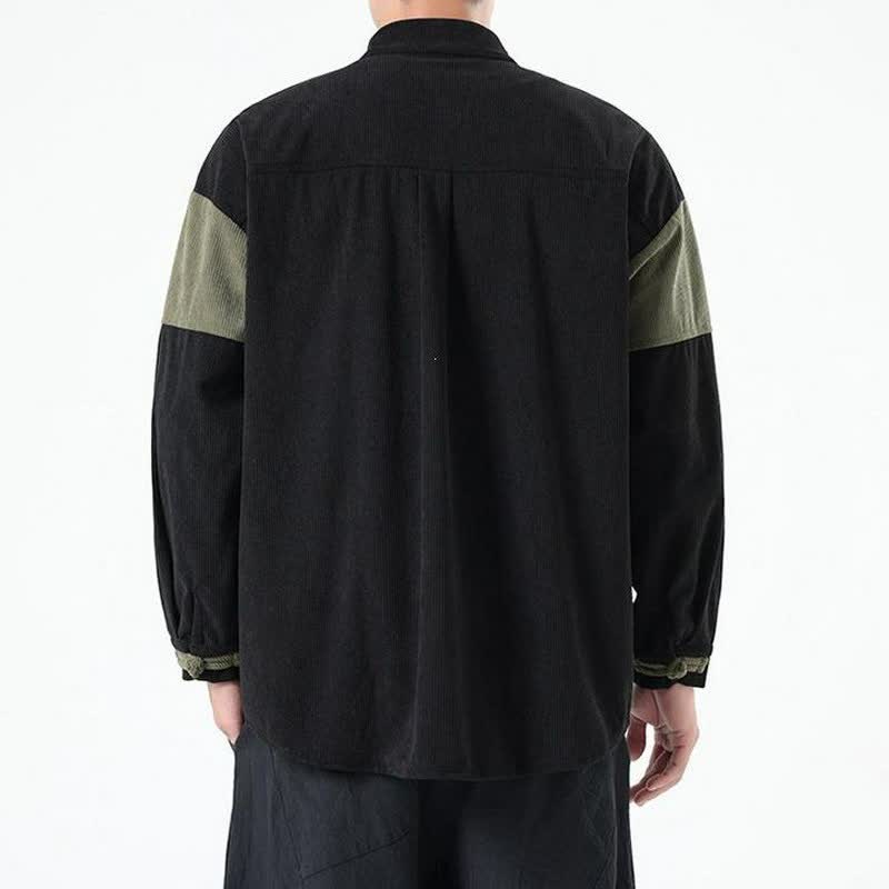 Buddha Stones Lässige Herrenjacke im Tang-Stil mit Froschknopfleiste und geometrischem Muster für Herbst und Winter - image 10