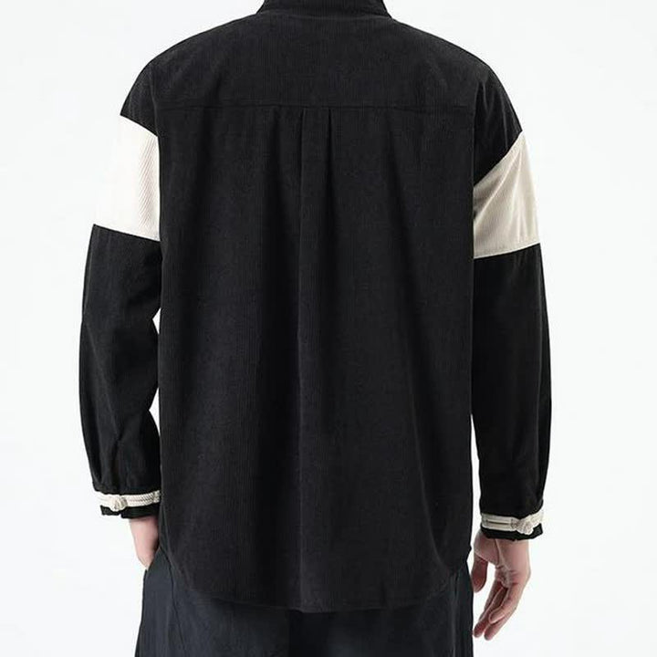 Buddha Stones Lässige Herrenjacke im Tang-Stil mit Froschknopfleiste und geometrischem Muster für Herbst und Winter - image 16