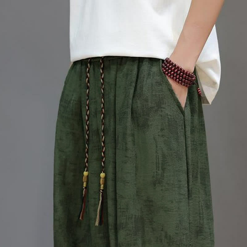 Buddha Stones Lässige Vintage-Herrenhose mit Kordelzug, gewaschenem, abstraktem Muster und geradem Bein mit Tasche – ideal für Frühling und Sommer. - image 17