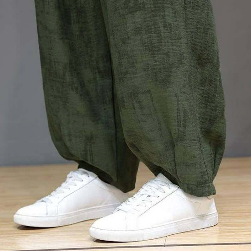 Buddha Stones Lässige Vintage-Herrenhose mit Kordelzug, gewaschenem, abstraktem Muster und geradem Bein mit Tasche – ideal für Frühling und Sommer. - image 18