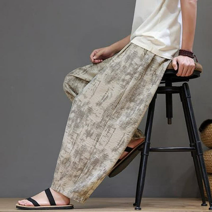 Buddha Stones Lässige Vintage-Herrenhose mit Kordelzug, gewaschenem, abstraktem Muster und geradem Bein mit Tasche – ideal für Frühling und Sommer. - image 21