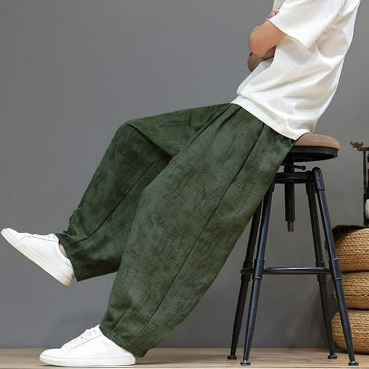 Buddha Stones Lässige Vintage-Herrenhose mit Kordelzug, gewaschenem, abstraktem Muster und geradem Bein mit Tasche – ideal für Frühling und Sommer. - image 13