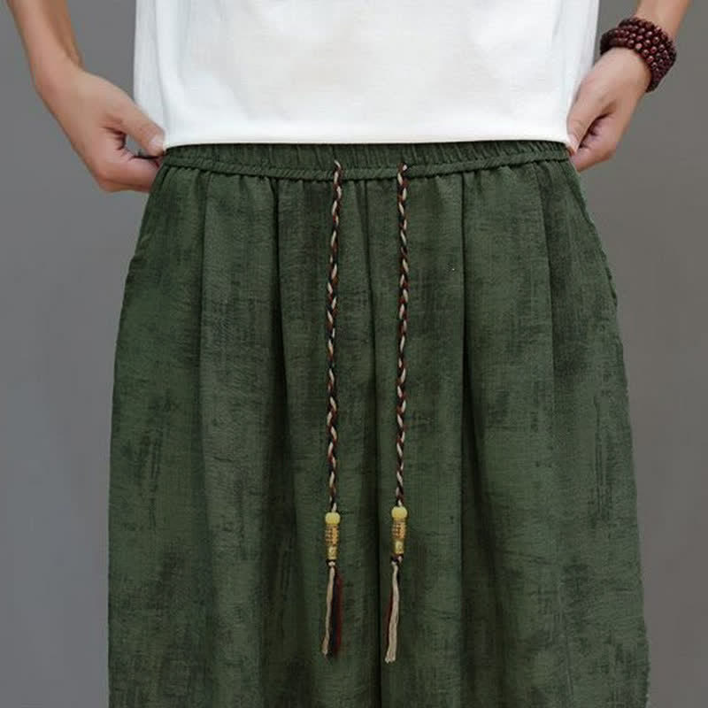 Buddha Stones Lässige Vintage-Herrenhose mit Kordelzug, gewaschenem, abstraktem Muster und geradem Bein mit Tasche – ideal für Frühling und Sommer. - image 16