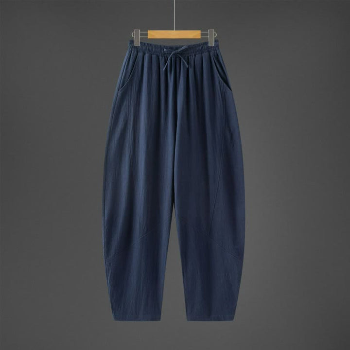 Buddha Stones Lässige, minimalistische Herren-Haremshose mit Kordelzug und Taschen für Frühling und Herbst - Mitternachtsblau - US/UK/AU46, EU56 (5XL) - image 0
