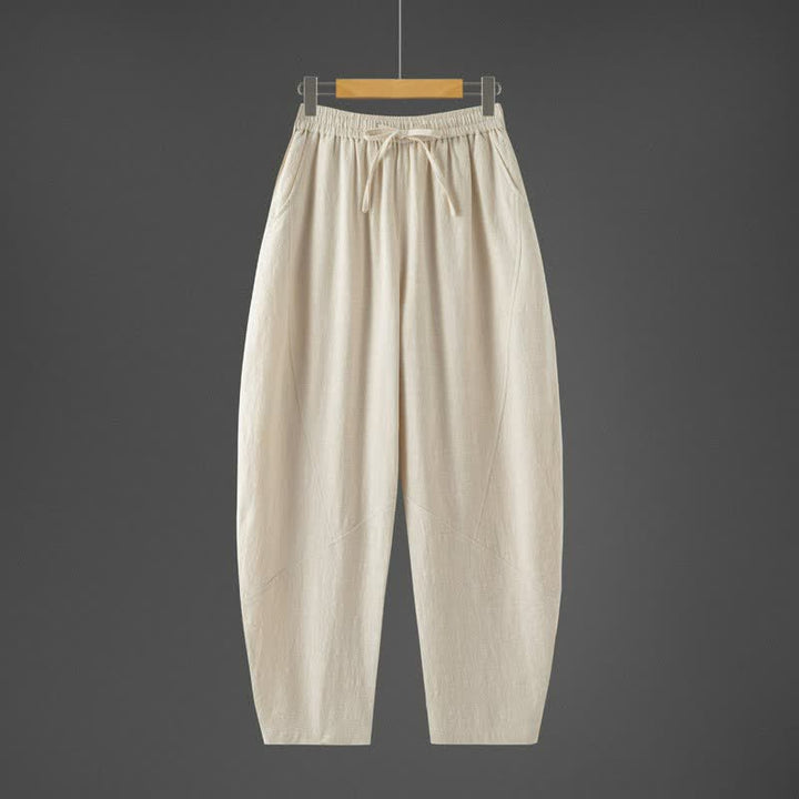 Buddha Stones Lässige, minimalistische Herren-Haremshose mit Kordelzug und Taschen für Frühling und Herbst - Beige - US/UK/AU46, EU56 (5XL) - image 6