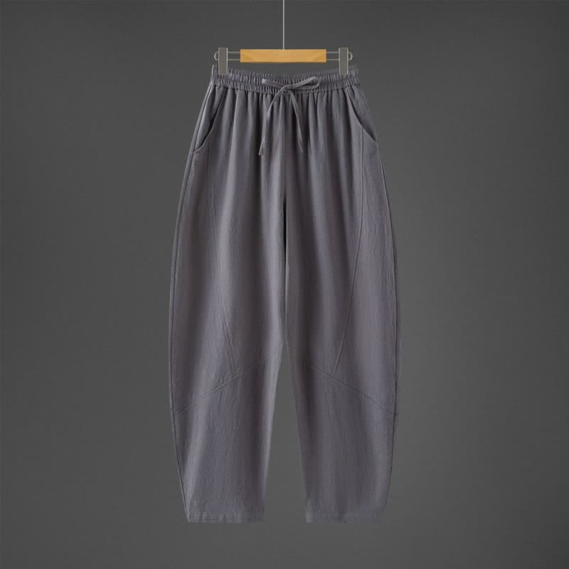 Buddha Stones Lässige, minimalistische Herren-Haremshose mit Kordelzug und Taschen für Frühling und Herbst - DimGray - US/UK/AU46, EU56 (5XL) - image 3