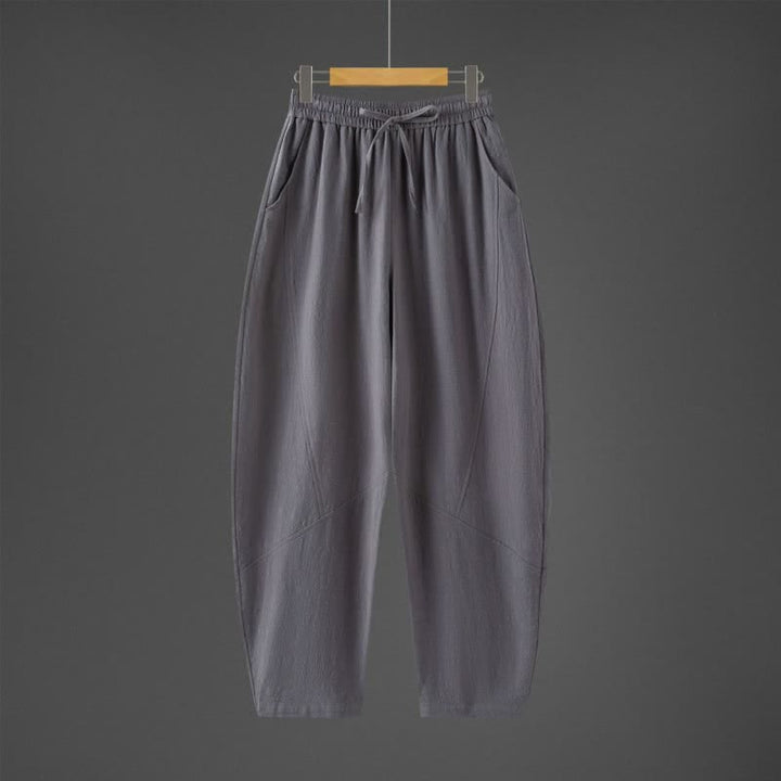 Buddha Stones Lässige, minimalistische Herren-Haremshose mit Kordelzug und Taschen für Frühling und Herbst - DimGray - US/UK/AU46, EU56 (5XL) - image 3