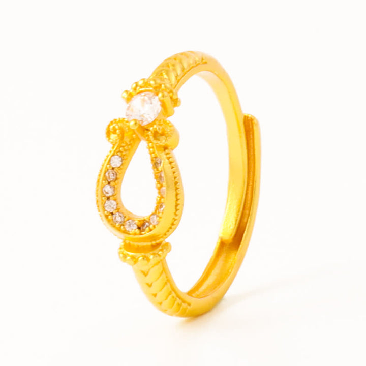 Buddha Stones Offener Ring aus vergoldetem Messing im Vintage-Hufeisen-Design - image 5