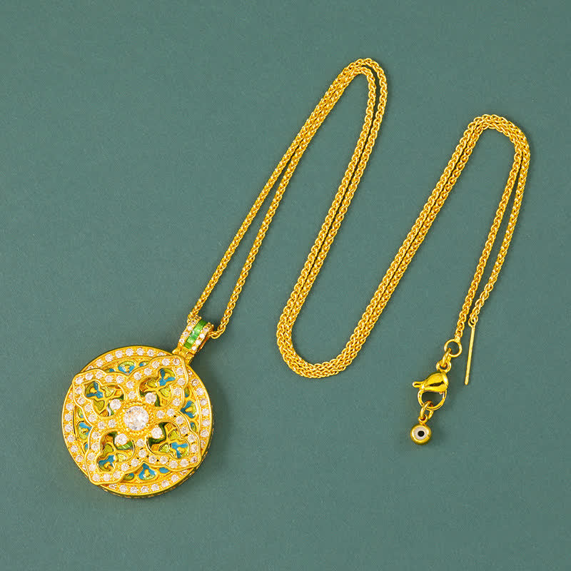 Buddha Stones Halskette mit rundem Anhänger in Form eines Kürbisses aus vergoldetem Messing - Kette - image 10