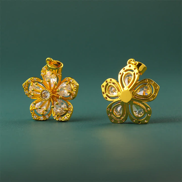 Buddha Stones Halskette mit Anhänger aus vergoldetem Messing, Pflaumenblüte und harmonischer Verbindung - image 8