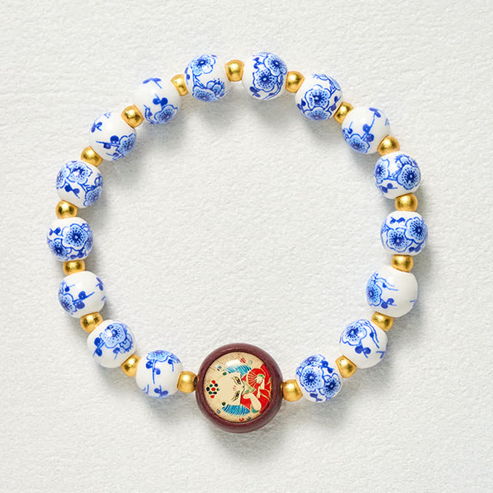 Buddha Stones Blau-weißes Porzellan-Fuchs-Weisheitsperlen-Armband - image 9