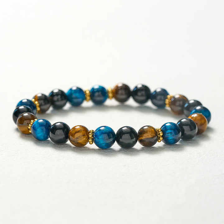 Buddha Stones Armband aus Tigerauge-Blau-Tigerauge-Schwarz-Obsidian-Perlen – Mut - image 10