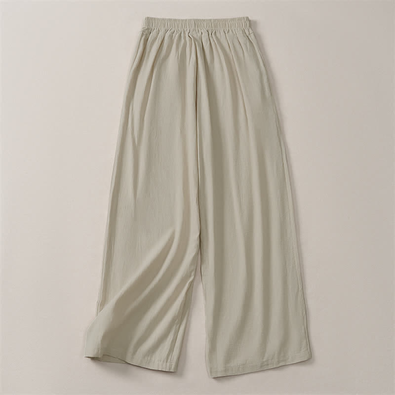 Buddha Stones Lässige, minimalistische, einfarbige Cropped-Hose für Damen – ideal für Frühling, Sommer und Herbst. Gerade geschnittene Hose mit Tasche. - image 1