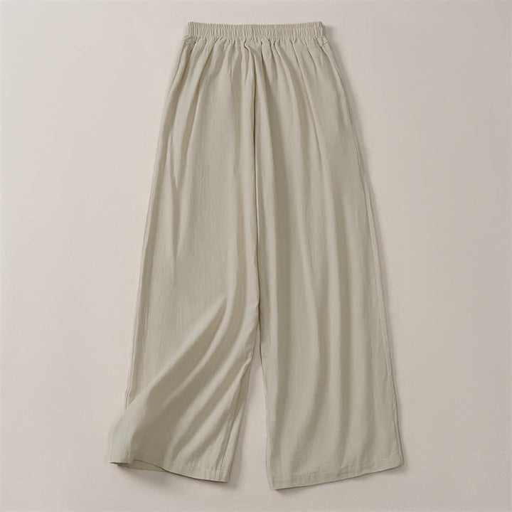 Buddha Stones Lässige, minimalistische, einfarbige Cropped-Hose für Damen – ideal für Frühling, Sommer und Herbst. Gerade geschnittene Hose mit Tasche. - image 1