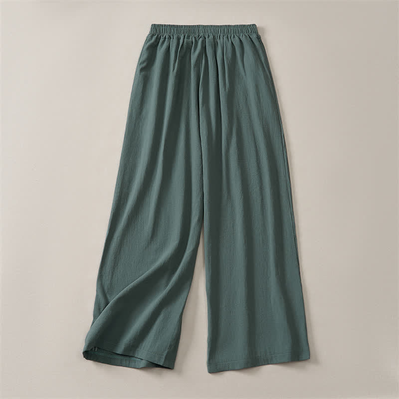 Buddha Stones Lässige, minimalistische, einfarbige Cropped-Hose für Damen – ideal für Frühling, Sommer und Herbst. Gerade geschnittene Hose mit Tasche. - image 10