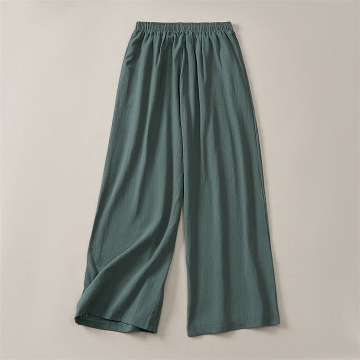 Buddha Stones Lässige, minimalistische, einfarbige Cropped-Hose für Damen – ideal für Frühling, Sommer und Herbst. Gerade geschnittene Hose mit Tasche. - image 10