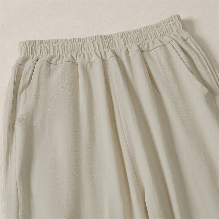 Buddha Stones Lässige, minimalistische, einfarbige Cropped-Hose für Damen – ideal für Frühling, Sommer und Herbst. Gerade geschnittene Hose mit Tasche. - image 2
