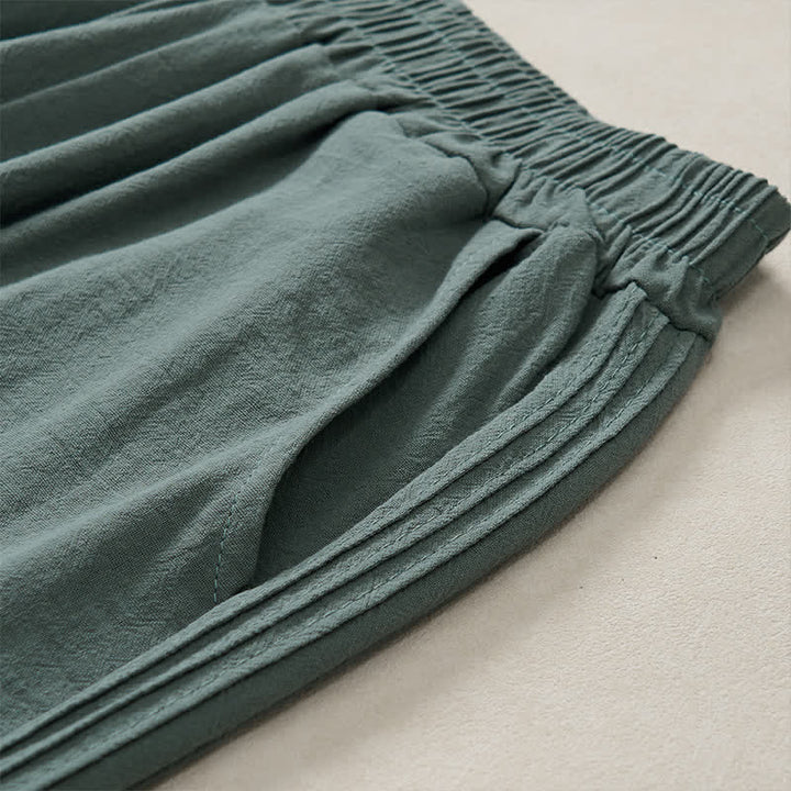 Buddha Stones Lässige, minimalistische, einfarbige Cropped-Hose für Damen – ideal für Frühling, Sommer und Herbst. Gerade geschnittene Hose mit Tasche. - image 13