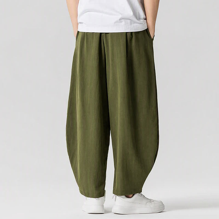 Buddha Stones Lässige, einfarbige Herren-Haremshose mit Taschen, ideal für Frühling und Sommer - image 14