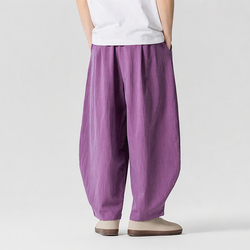 Buddha Stones Lässige, einfarbige Herren-Haremshose mit Taschen, ideal für Frühling und Sommer - image 18
