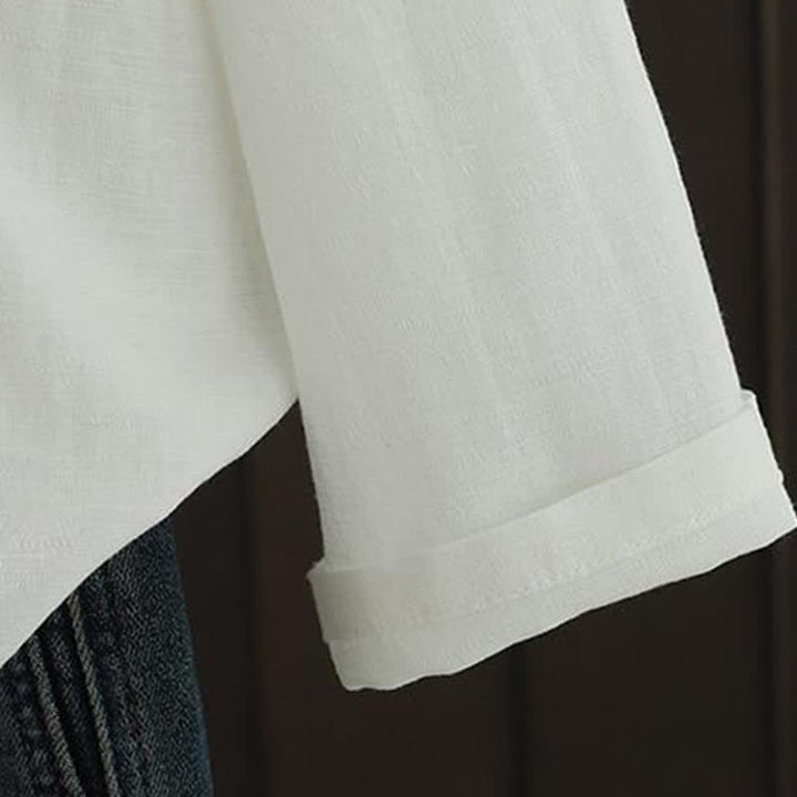 Buddha Stones Lässige, minimalistische Langarmshirts für Damen, einfarbig, mit Kordelzug und Stickerei, ideal für Frühling und Sommer - image 17