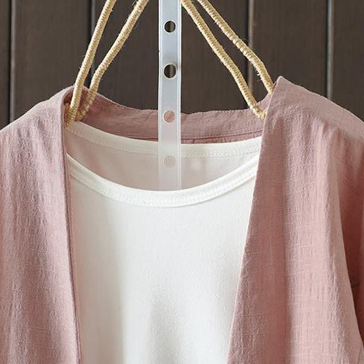 Buddha Stones Lässige, minimalistische Langarmshirts für Damen, einfarbig, mit Kordelzug und Stickerei, ideal für Frühling und Sommer - image 10
