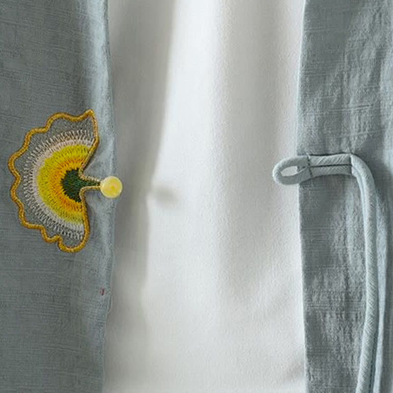 Buddha Stones Lässige, minimalistische Langarmshirts für Damen, einfarbig, mit Kordelzug und Stickerei, ideal für Frühling und Sommer - image 3