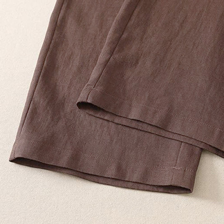 Buddha Stones Klassische, schlichte, einfarbige Cropped-Hose für Damen – gerades Bein mit Tasche - image 12