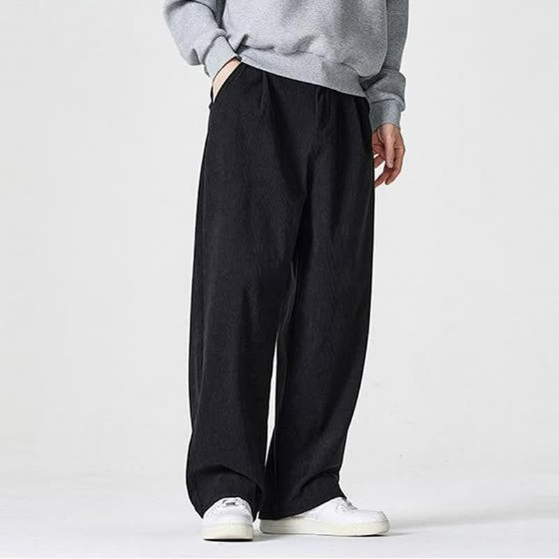 Buddha Stones Lässige Herrenhose mit Reißverschluss, geradem Bein und Tasche – ideal für Herbst und Winter. - image 9