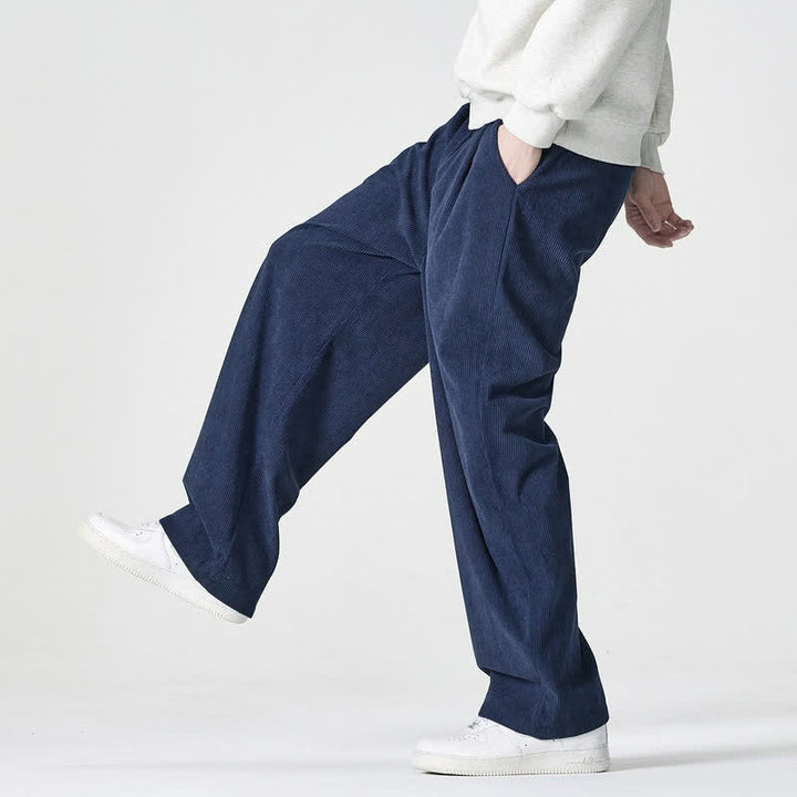 Buddha Stones Lässige Herrenhose mit Reißverschluss, geradem Bein und Tasche – ideal für Herbst und Winter. - image 3