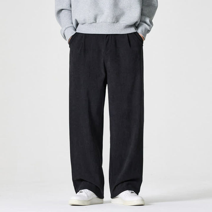 Buddha Stones Lässige Herrenhose mit Reißverschluss, geradem Bein und Tasche – ideal für Herbst und Winter. - Schwarz - US/UK/AU46, EU56 (5XL) - image 8