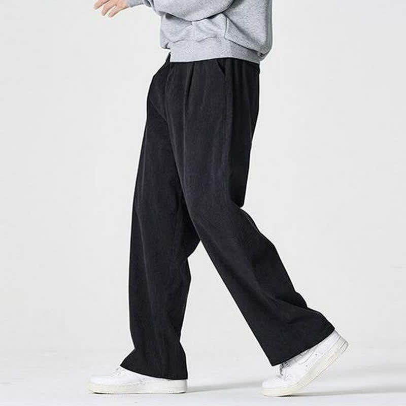 Buddha Stones Lässige Herrenhose mit Reißverschluss, geradem Bein und Tasche – ideal für Herbst und Winter. - image 11