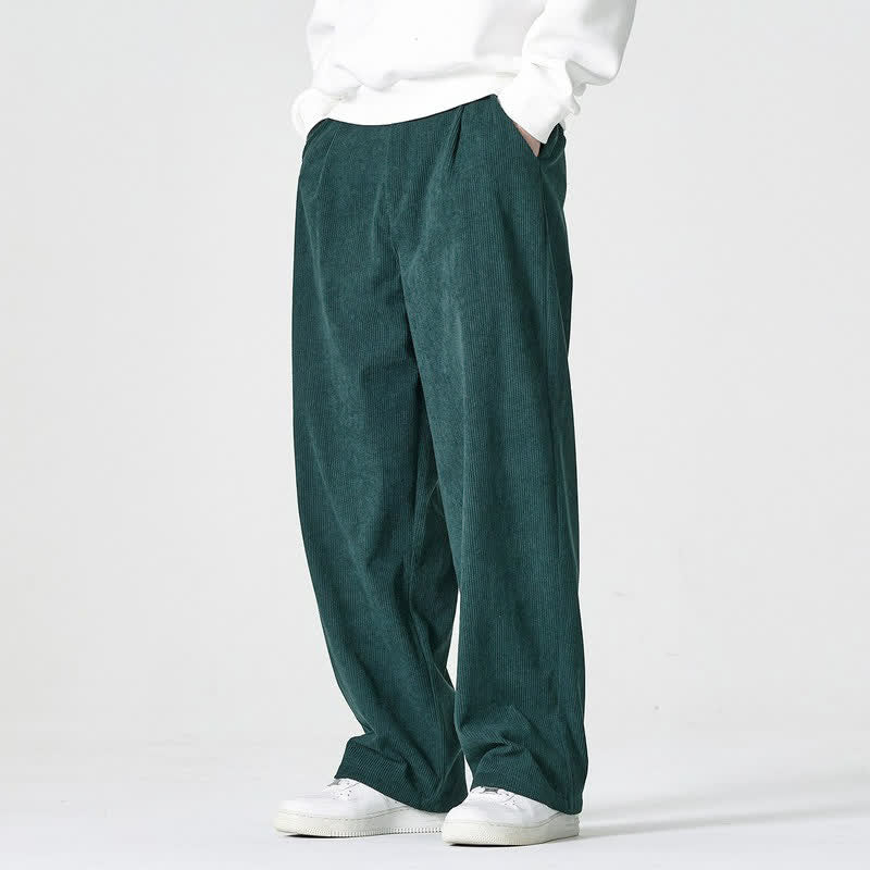 Buddha Stones Lässige Herrenhose mit Reißverschluss, geradem Bein und Tasche – ideal für Herbst und Winter. - image 5
