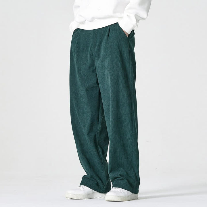 Buddha Stones Lässige Herrenhose mit Reißverschluss, geradem Bein und Tasche – ideal für Herbst und Winter. - image 5