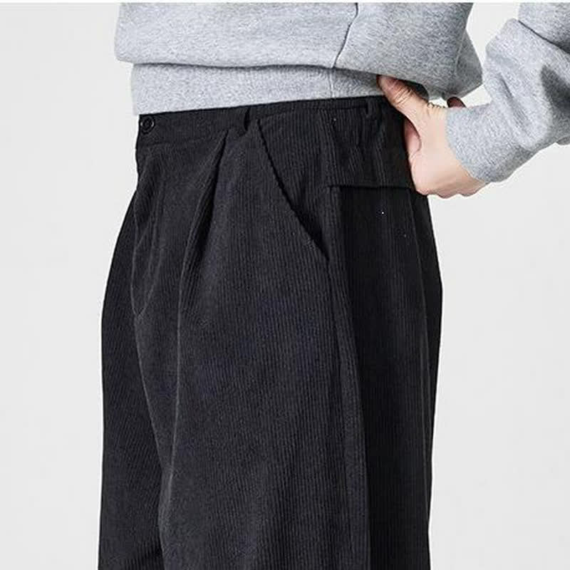 Buddha Stones Lässige Herrenhose mit Reißverschluss, geradem Bein und Tasche – ideal für Herbst und Winter. - image 13