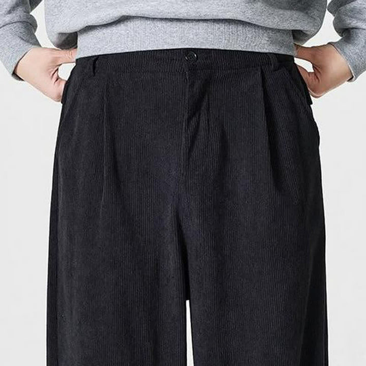 Buddha Stones Lässige Herrenhose mit Reißverschluss, geradem Bein und Tasche – ideal für Herbst und Winter. - image 14