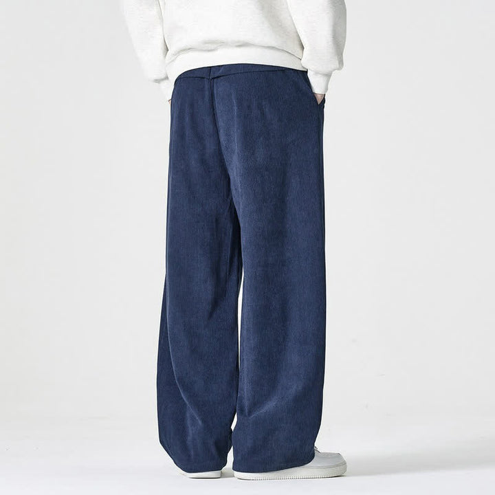 Buddha Stones Lässige Herrenhose mit Reißverschluss, geradem Bein und Tasche – ideal für Herbst und Winter. - image 2