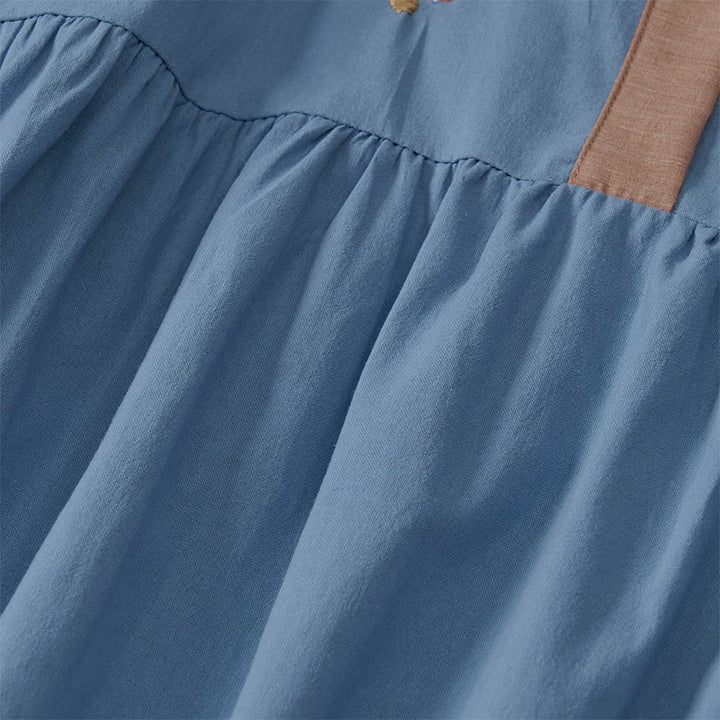 Buddha Stones Frühlings-Midikleid mit ethnischer Stickerei und halben Ärmeln für Damen - image 25