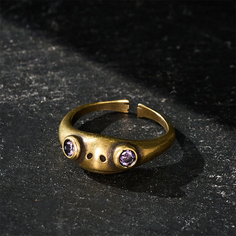 Buddha Stones Vintage Messing Feng Shui Frosch Reichtumsring - image 12
