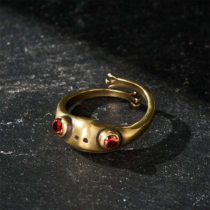 Buddha Stones Vintage Messing Feng Shui Frosch Reichtumsring - image 3
