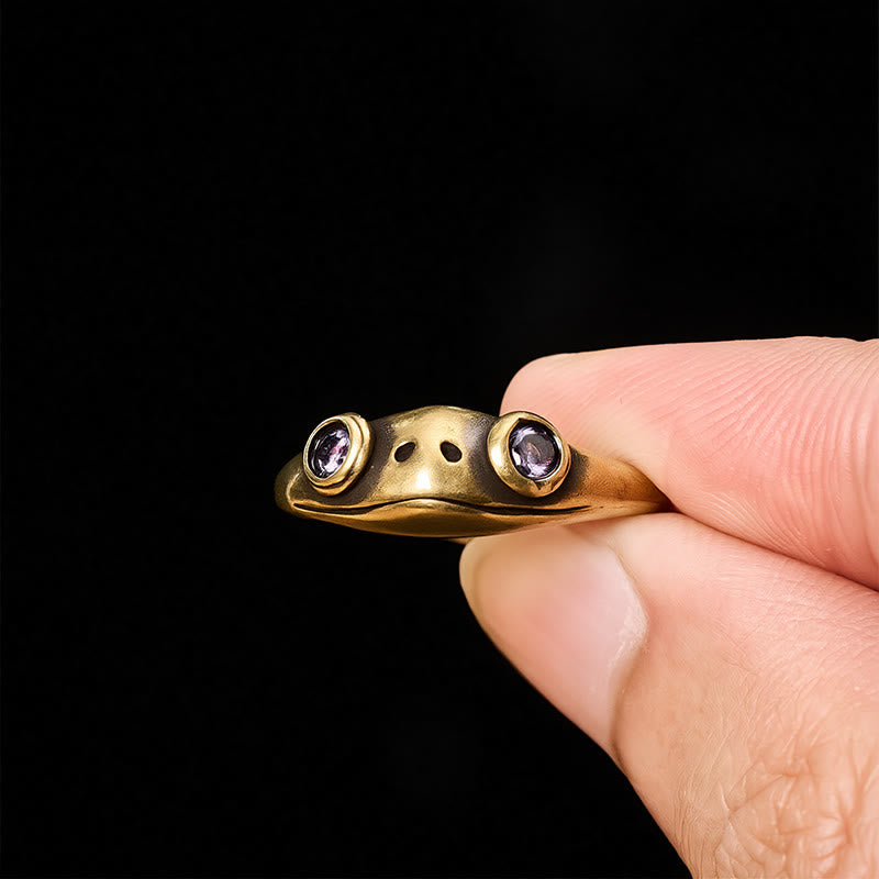 Buddha Stones Vintage Messing Feng Shui Frosch Reichtumsring - image 13