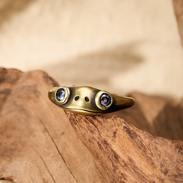 Buddha Stones Vintage Messing Feng Shui Frosch Reichtumsring - image 10