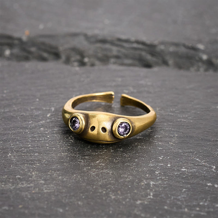Buddha Stones Vintage Messing Feng Shui Frosch Reichtumsring - image 11