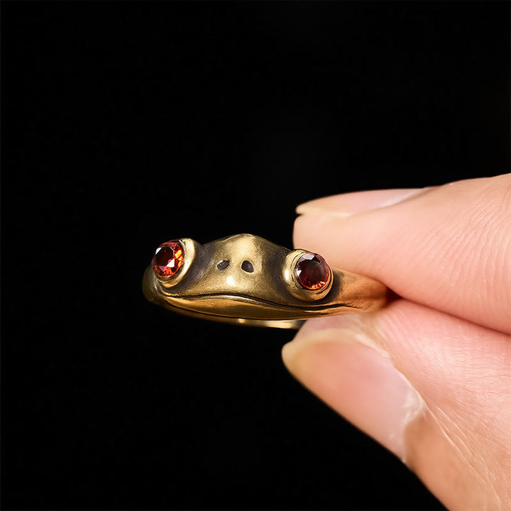Buddha Stones Vintage Messing Feng Shui Frosch Reichtumsring - image 4