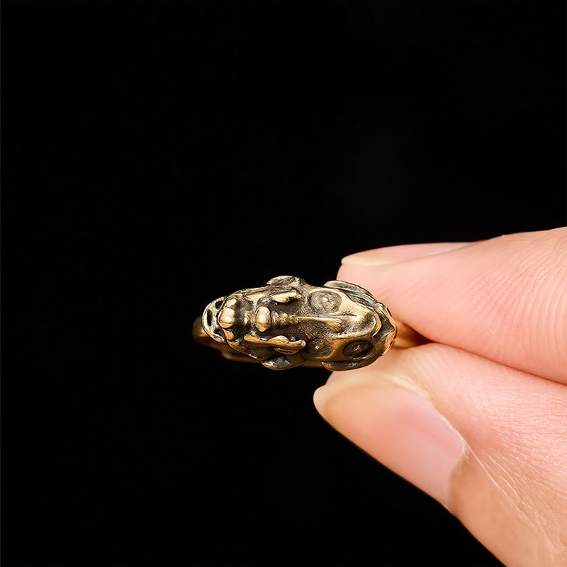 Buddha Stones Verstellbarer Ring aus Messing mit Pixiu-Motiv, der Reichtum und Glück bringt - image 4