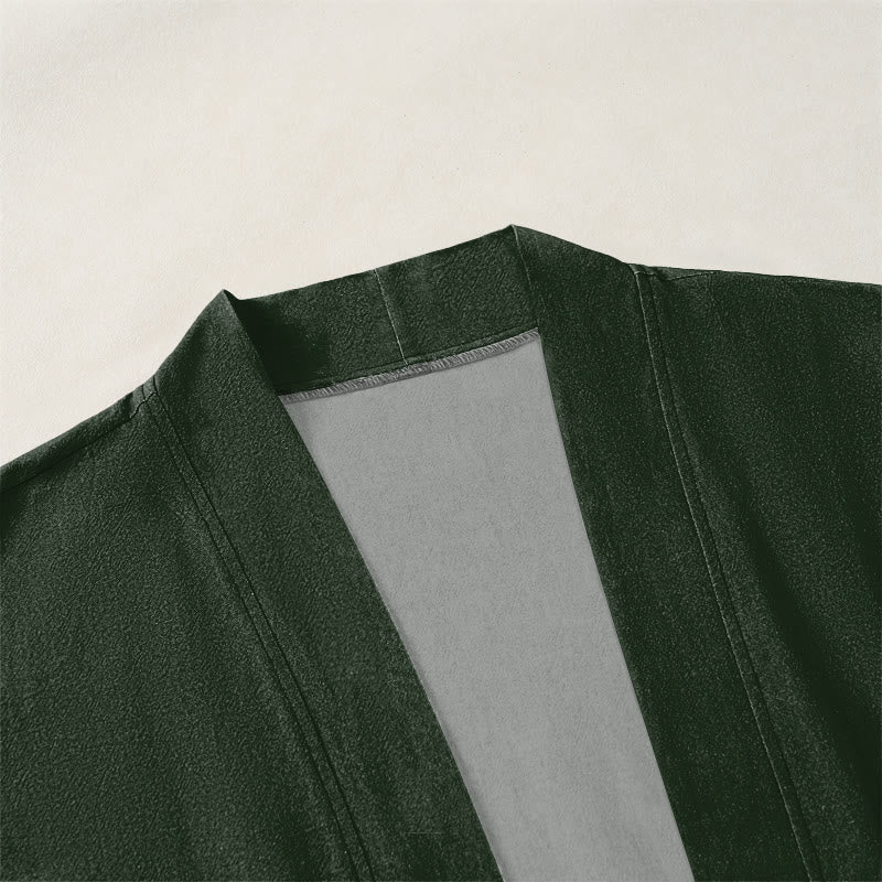 Buddha Stones Kimono für Herren aus Baumwolle mit Wellenmuster und offener Vorderseite - image 3