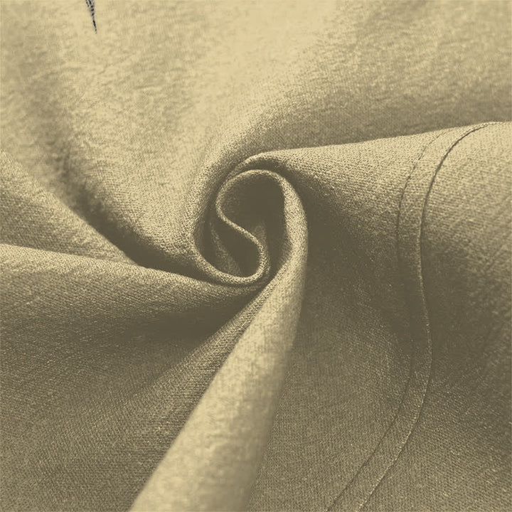 Buddha Stones Kimono für Herren aus Baumwolle mit asymmetrischem, tintenblauem Bambusmuster und offener Vorderseite - image 5